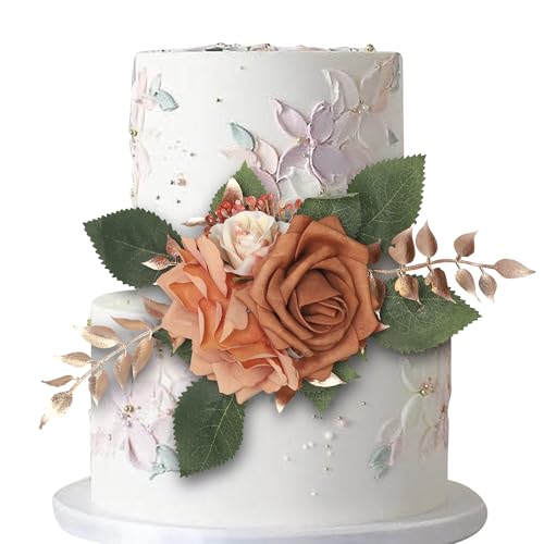 Xsstarmi 1 Packung montierte Seidenrosen-Kuchenaufsatz, handgefertigt, Hochzeitsblumenblätter, Kuchenpicker für Hochzeit, Geburtstag, Jahrestag, Party, DIY-Kuchendekorationen Xsstarmi 1 Packung montierte Seidenrosen-Kuchenaufsatz, handgefertigt, Hochzeitsblumenblätter, Kuchenpicker für Hochzeit, Geburtstag, Jahrestag, Party, DIY-Kuchendekorationen von Xsstarmi