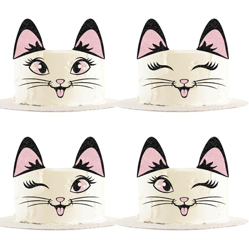 Xsstarmi 20 Stück Katzen-Kuchenaufsatz, niedliches Miau-Katzenohren, Wimpern, Kuchen-Picker-Set für Babypartys, Geburtstagspartys, Kuchendekorationen Xsstarmi 20 Stück Katzen-Kuchenaufsatz, niedliches Miau-Katzenohren, Wimpern, Kuchen-Picker-Set für Babypartys, Geburtstagspartys, Kuchendekorationen von Xsstarmi