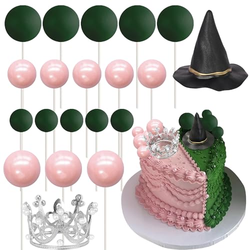 Xsstarmi 22 Stück Hexenkronen-Kuchenaufsätze, Dekorationen, rosa und grüne Luftballons, Kuchenpicker für magische Hexe, Zauberer, Thema, Babyparty, Geburtstag, Halloween, Party, Kuchendekorationen Xsstarmi 22 Stück Hexenkronen-Kuchenaufsätze, Dekorationen, rosa und grüne Luftballons, Kuchenpicker für magische Hexe, Zauberer, Thema, Babyparty, Geburtstag, Halloween, Party, Kuchendekorationen von Xsstarmi