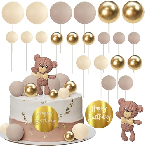 Xsstarmi 23 Stück 3D-Bär-Kuchenaufsätze, Dekorationen, braune Luftballons, Kugeln, Kuchenpicker für Babyparty, Kindergeburtstag, Jahrestag, Party, Kuchendekorationen Xsstarmi 23 Stück 3D-Bär-Kuchenaufsätze, Dekorationen, braune Luftballons, Kugeln, Kuchenpicker für Babyparty, Kindergeburtstag, Jahrestag, Party, Kuchendekorationen von Xsstarmi