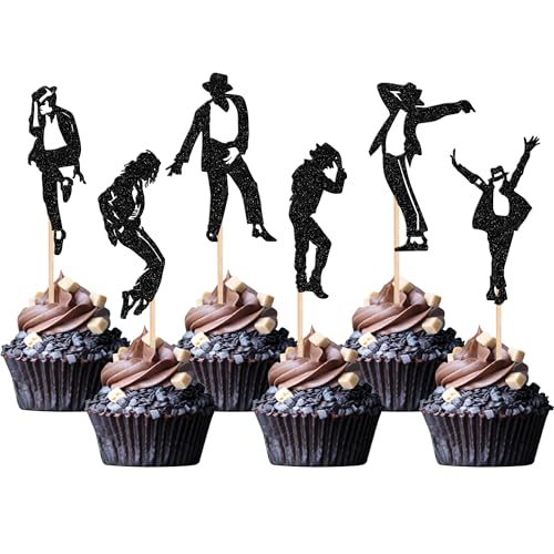 Xsstarmi 24 Packung Dance King Jackson Cupcake-Topper glitzernd Jazz-Stepptanz Cupcake-Picker Forever God Art Tanz-Kuchen-Dekorationen für Tanz-Motto Musik Geburtstagsparty-Zubehör Schwarz Xsstarmi 24 Packung Dance King Jackson Cupcake-Topper glitzernd Jazz-Stepptanz Cupcake-Picker Forever God Art Tanz-Kuchen-Dekorationen für Tanz-Motto Musik Geburtstagsparty-Zubehör Schwarz von Xsstarmi