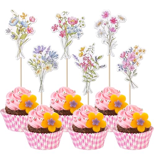 Xsstarmi 24 Packung Wildblumen Cupcake Toppers Unkraut Gänseblümchen Cupcake Picks für Frühling Sommer Hochzeit Geburtstag Jahrestag Zubehör für Party Kuchendekorationen Xsstarmi 24 Packung Wildblumen Cupcake Toppers Unkraut Gänseblümchen Cupcake Picks für Frühling Sommer Hochzeit Geburtstag Jahrestag Zubehör für Party Kuchendekorationen von Xsstarmi