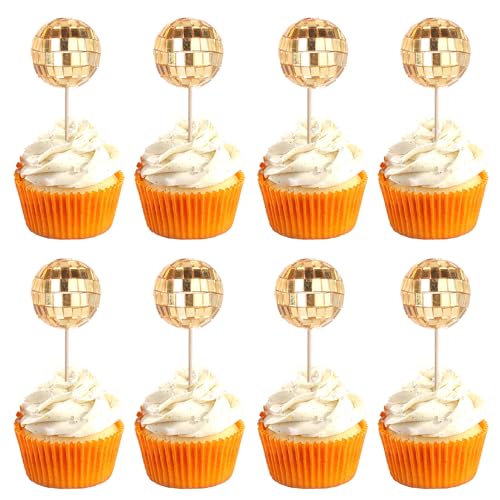 Xsstarmi 24 Stück Mini-Discokugeln, Kuchendekoration, 70er-Jahre-Retro-Disco-Thema, Kuchendekoration für Babyparty, Geburtstag, 70er-Jahre-Motto-Party, Kuchendekorationen, Zubehör, Gold Xsstarmi 24 Stück Mini-Discokugeln, Kuchendekoration, 70er-Jahre-Retro-Disco-Thema, Kuchendekoration für Babyparty, Geburtstag, 70er-Jahre-Motto-Party, Kuchendekorationen, Zubehör, Gold von Xsstarmi