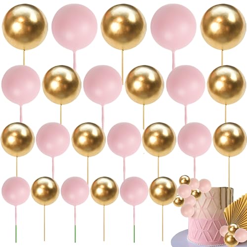 Xsstarmi 30 Stück Mini-Ballon-Kuchenaufsatz, rosa-goldene Kugeln, Kuchendekoration, gemischte Größe, künstliche Bälle, DIY-Kucheneinsatz-Dekorationen für Babyparty, Hochzeit, Brautparty, Xsstarmi 30 Stück Mini-Ballon-Kuchenaufsatz, rosa-goldene Kugeln, Kuchendekoration, gemischte Größe, künstliche Bälle, DIY-Kucheneinsatz-Dekorationen für Babyparty, Hochzeit, Brautparty, von Xsstarmi