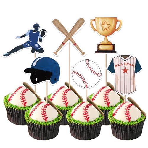 Xsstarmi 36 Packung Baseball Cupcake Toppers Sport Ball Baseball Spieler Sport Cupcake Picks für Baseball Kinder Geburtstag Zubehör für Party Kuchendekorationen Xsstarmi 36 Packung Baseball Cupcake Toppers Sport Ball Baseball Spieler Sport Cupcake Picks für Baseball Kinder Geburtstag Zubehör für Party Kuchendekorationen von Xsstarmi