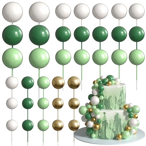 Xsstarmi 36 Stück Kugel-Kuchenaufsätze, Dekorationen, Mini-Luftballons, Schaumstoffkugeln, Kuchenpicker für Babyparty, Hochzeit, Geburtstag, Jahrestag, Party, Kuchendekorationen, Perlfarbe, Grün Xsstarmi 36 Stück Kugel-Kuchenaufsätze, Dekorationen, Mini-Luftballons, Schaumstoffkugeln, Kuchenpicker für Babyparty, Hochzeit, Geburtstag, Jahrestag, Party, Kuchendekorationen, Perlfarbe, Grün von Xsstarmi