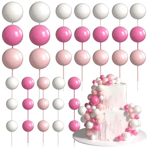 Xsstarmi 36 Stück Kugel-Kuchenaufsätze, Dekorationen, Mini-Luftballons, Schaumstoffkugeln, Kuchenpicker für Babyparty, Hochzeit, Geburtstag, Jahrestag, Party, Kuchendekorationen, Perlfarbe, Rosa, Weiß Xsstarmi 36 Stück Kugel-Kuchenaufsätze, Dekorationen, Mini-Luftballons, Schaumstoffkugeln, Kuchenpicker für Babyparty, Hochzeit, Geburtstag, Jahrestag, Party, Kuchendekorationen, Perlfarbe, Rosa, Weiß von Xsstarmi