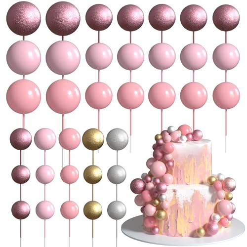 Xsstarmi 36 Stück Kugel-Kuchenaufsatz, Dekorationen, Mini-Luftballons, Schaumstoffkugeln, Kuchenpicker für Babyparty, Hochzeit, Geburtstag, Jahrestag, Party, Kuchendekorationen, Zubehör, Gold, Silber Xsstarmi 36 Stück Kugel-Kuchenaufsatz, Dekorationen, Mini-Luftballons, Schaumstoffkugeln, Kuchenpicker für Babyparty, Hochzeit, Geburtstag, Jahrestag, Party, Kuchendekorationen, Zubehör, Gold, Silber von Xsstarmi