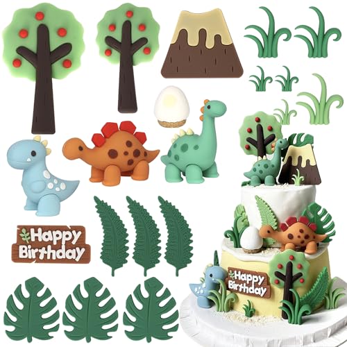 Xsstarmi 3D-Dinosaurier-Kuchenaufsatz, Dinosaurier-Eier, Antikwald, Vulkan, Kuchenpicker für Babyparty, Kindergeburtstag, Party, Kuchendekoration, Zubehör, 22 Stück Xsstarmi 3D-Dinosaurier-Kuchenaufsatz, Dinosaurier-Eier, Antikwald, Vulkan, Kuchenpicker für Babyparty, Kindergeburtstag, Party, Kuchendekoration, Zubehör, 22 Stück von Xsstarmi