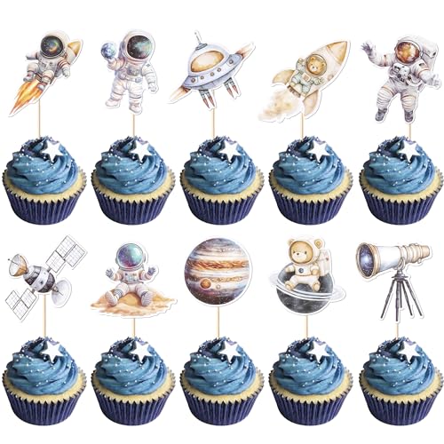 Xsstarmi 40 Packung Astronaut Cupcake Toppers Weltraum Raumstation Cupcake Picks für Weltraumspaziergang Astronaut Geburtstag Hochzeit Jubiläum Zubehör für Party Kuchendekorationen Xsstarmi 40 Packung Astronaut Cupcake Toppers Weltraum Raumstation Cupcake Picks für Weltraumspaziergang Astronaut Geburtstag Hochzeit Jubiläum Zubehör für Party Kuchendekorationen von Xsstarmi