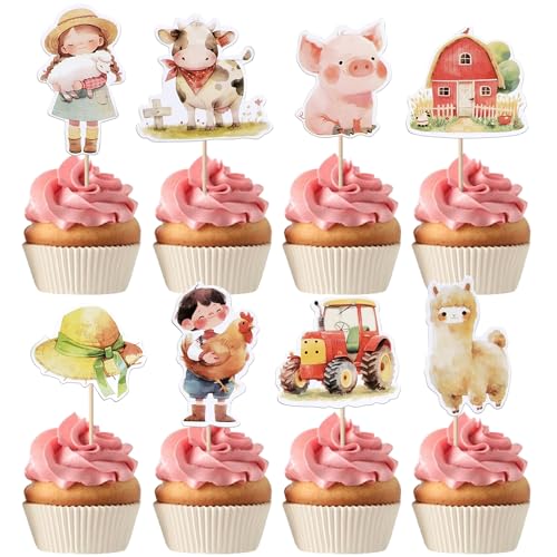 Xsstarmi 40 Packung Bauernhof Cupcake Toppers Kuh Schwein Alpaka Cupcake Picks für Weide Bauernhof Cartoon Tiere Kinder Geburtstag Zubehör für Party Kuchendekorationen Xsstarmi 40 Packung Bauernhof Cupcake Toppers Kuh Schwein Alpaka Cupcake Picks für Weide Bauernhof Cartoon Tiere Kinder Geburtstag Zubehör für Party Kuchendekorationen von Xsstarmi