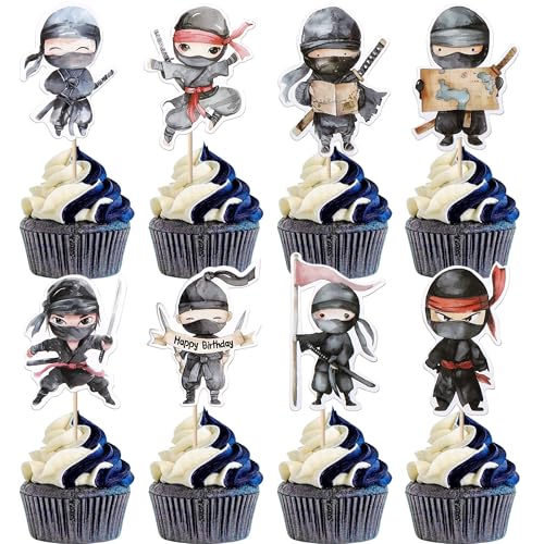 Xsstarmi 40 Packung Ninja Cupcake Toppers Bemühung Cupcake Picks für Cartoon-Ninja Kinder Geburtstag Zubehör für Party Kuchendekorationen Xsstarmi 40 Packung Ninja Cupcake Toppers Bemühung Cupcake Picks für Cartoon-Ninja Kinder Geburtstag Zubehör für Party Kuchendekorationen von Xsstarmi