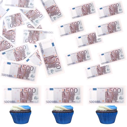 Xsstarmi 50 Pack Essbar EUR Cupcake Toppers Reispapier Banknote Cupcake Picks for Jahrestag Geburtstag Party Kuchendekoration 颜色 Xsstarmi 50 Pack Essbar EUR Cupcake Toppers Reispapier Banknote Cupcake Picks for Jahrestag Geburtstag Party Kuchendekoration 颜色 von Xsstarmi
