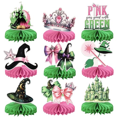 Xsstarmi 9 Stück Prinzessinnen-Hexen-Waben-Mittelstücke, Dekoration, rosa grüne Schleife, Hexenhut, Krone, Schloss, Tischaufsätze, Dekoration für Halloween, Babyparty, magische Hexe, Mottoparty Xsstarmi 9 Stück Prinzessinnen-Hexen-Waben-Mittelstücke, Dekoration, rosa grüne Schleife, Hexenhut, Krone, Schloss, Tischaufsätze, Dekoration für Halloween, Babyparty, magische Hexe, Mottoparty von Xsstarmi