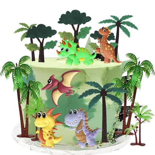 Xsstarmi Baby-Dinosaurier-Kuchenaufsatz, 3D-Palmen, Dinosaurier-Kuchendekoration, Wildtiere, Kuchendekorationen für Dinosaurier-Thema, Babyparty, Kindergeburtstag, Party, Kuchenzubehör, 15 Stück Xsstarmi Baby-Dinosaurier-Kuchenaufsatz, 3D-Palmen, Dinosaurier-Kuchendekoration, Wildtiere, Kuchendekorationen für Dinosaurier-Thema, Babyparty, Kindergeburtstag, Party, Kuchenzubehör, 15 Stück von Xsstarmi