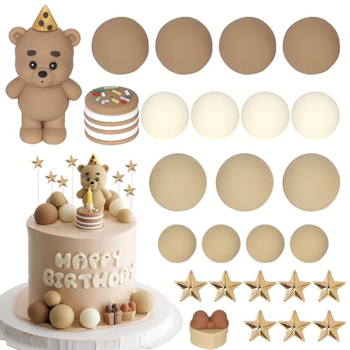 Xsstarmi Bären-Kuchendekorationsset mit Sternkugeln, Tortenaufsatz, Dekorationen für Babyparty, Kindergeburtstag, Party, Kuchendekorationen, Zubehör Xsstarmi Bären-Kuchendekorationsset mit Sternkugeln, Tortenaufsatz, Dekorationen für Babyparty, Kindergeburtstag, Party, Kuchendekorationen, Zubehör von Xsstarmi