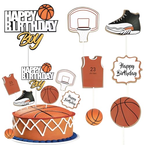 Xsstarmi Basketball-Kuchenaufsatz, Basketballkorb, Trikot, Schuhe, Kuchenpicker für Basketball, Sportspieler, Motto Babyparty, Jungen, Geburtstagsparty, Kuchendekorationen, Zubehör, 7 Stück Xsstarmi Basketball-Kuchenaufsatz, Basketballkorb, Trikot, Schuhe, Kuchenpicker für Basketball, Sportspieler, Motto Babyparty, Jungen, Geburtstagsparty, Kuchendekorationen, Zubehör, 7 Stück von Xsstarmi
