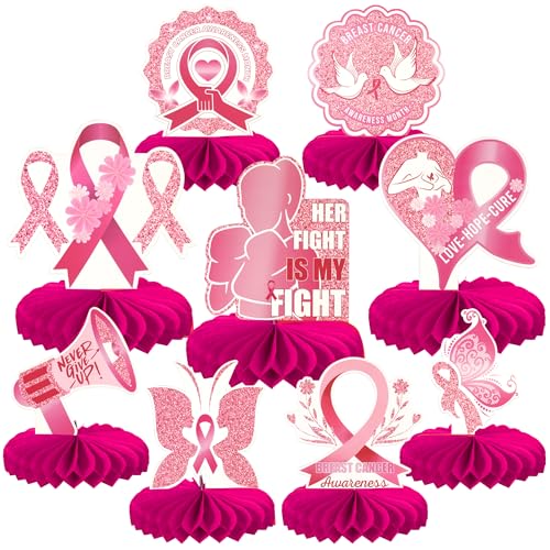 Xsstarmi Brustkrebs-Waben-Mittelstücke, Dekoration, Liebe, Frau, nie aufgeben, Tischaufsätze, Dekoration für Frauen, Brustgesundheit, Party, DIY-Dekorationen von Xsstarmi