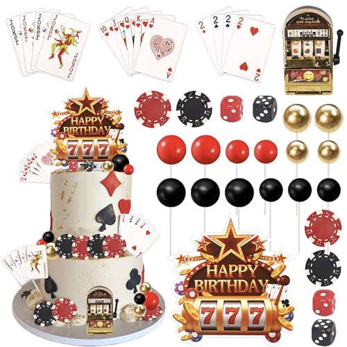 Xsstarmi Casino Kuchendekorationsset mit Mini-Spielautomaten, Pokerchips, Würfel, Kuchendekoration für Las Vegas Szene, Thema, Geburtstagsparty, Kuchendekorationen, Zubehör Xsstarmi Casino Kuchendekorationsset mit Mini-Spielautomaten, Pokerchips, Würfel, Kuchendekoration für Las Vegas Szene, Thema, Geburtstagsparty, Kuchendekorationen, Zubehör von Xsstarmi