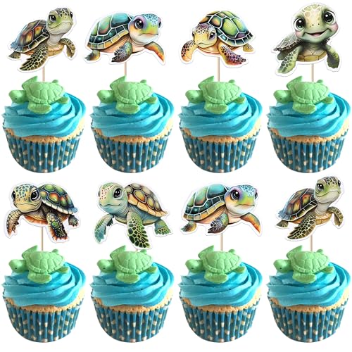 Xsstarmi Cupcake-Aufsätze, Meeresschildkröte, doppelseitig, Meeresschildkröten, Cupcake-Picks, Dekoration für Babypartys, Hochzeiten, Geburtstage, Partys, Kuchendekorationen, 36 Stück Xsstarmi Cupcake-Aufsätze, Meeresschildkröte, doppelseitig, Meeresschildkröten, Cupcake-Picks, Dekoration für Babypartys, Hochzeiten, Geburtstage, Partys, Kuchendekorationen, 36 Stück von Xsstarmi