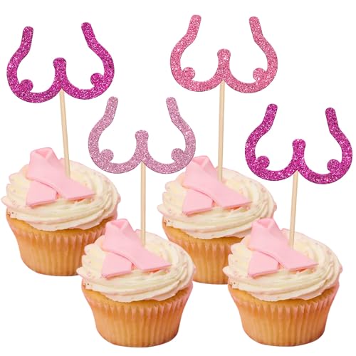 Xsstarmi Cupcake-Aufsätze für Brustkrebs-Bewusstsein, glitzernde Brust-Cupcake-Picks, Frauen, Gesundheit, Cupcake-Dekorationen für Brustthema, Liebe, Frauen, Gesundheit, Party, Kuchendekorationen, Xsstarmi Cupcake-Aufsätze für Brustkrebs-Bewusstsein, glitzernde Brust-Cupcake-Picks, Frauen, Gesundheit, Cupcake-Dekorationen für Brustthema, Liebe, Frauen, Gesundheit, Party, Kuchendekorationen, von Xsstarmi