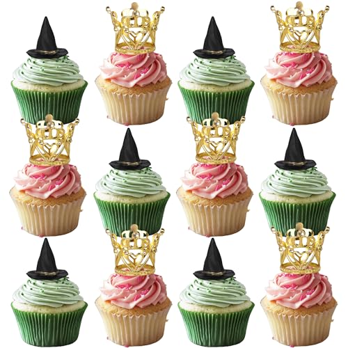 Xsstarmi Cupcake-Aufsätze mit Prinzessinnen-Hexe, goldene Krone, magische Hexe, Cupcake-Picks für Halloween, Zauberer, Thema, Geburtstag, Jahrestag, Party, Kuchendekoration, 12 Stück Xsstarmi Cupcake-Aufsätze mit Prinzessinnen-Hexe, goldene Krone, magische Hexe, Cupcake-Picks für Halloween, Zauberer, Thema, Geburtstag, Jahrestag, Party, Kuchendekoration, 12 Stück von Xsstarmi
