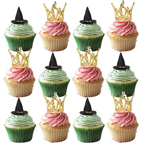 Xsstarmi Cupcake-Aufsätze mit goldener Krone, Hexe, magische Akademie, für Halloween, Zauberer, Hexe, Geburtstag, Jahrestag, Party, Kuchendekorationen, Zubehör, 12 Stück Xsstarmi Cupcake-Aufsätze mit goldener Krone, Hexe, magische Akademie, für Halloween, Zauberer, Hexe, Geburtstag, Jahrestag, Party, Kuchendekorationen, Zubehör, 12 Stück von Xsstarmi