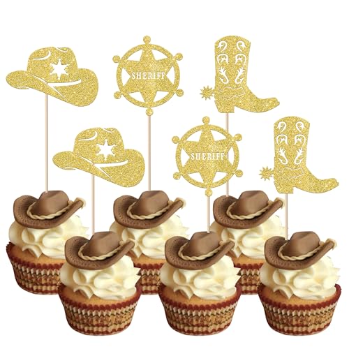 Xsstarmi Cupcake-Topper, Cowboy-Hut, Stiefel, Cupcake-Picks, Western-Geburtstag, Cowboy, Party-Dekorationen für Western-Babyparty, Party, Kuchendekorationen, Blau, 24 Stück Xsstarmi Cupcake-Topper, Cowboy-Hut, Stiefel, Cupcake-Picks, Western-Geburtstag, Cowboy, Party-Dekorationen für Western-Babyparty, Party, Kuchendekorationen, Blau, 24 Stück von Xsstarmi