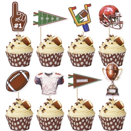 Xsstarmi Cupcake-Topper mit Rugby-Thema, Glitzer, Rugby-Sportspiel, Cupcake-Picks, Rugbyspieler, Geburtstagstortendekorationen für Rugby-Thema, Babyparty, Hochzeit, Geburtstag, Partyzubehör, 40 Stück Xsstarmi Cupcake-Topper mit Rugby-Thema, Glitzer, Rugby-Sportspiel, Cupcake-Picks, Rugbyspieler, Geburtstagstortendekorationen für Rugby-Thema, Babyparty, Hochzeit, Geburtstag, Partyzubehör, 40 Stück von Xsstarmi