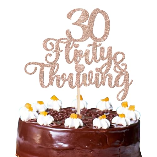 Xsstarmi Flirty & Thriving Cake Topper Glitter Rose Gold Cheers to 30 Years 30 Fabulous Birthday Cake Pick Decoration for Happy 30th Birthday Anniversary Party Cake Decorations Xsstarmi Flirty & Thriving Cake Topper Glitter Rose Gold Cheers to 30 Years 30 Fabulous Birthday Cake Pick Decoration for Happy 30th Birthday Anniversary Party Cake Decorations von Xsstarmi