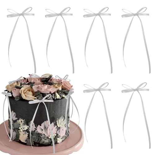 Xsstarmi Kuchendekoration für Mädchen, Prinzessinnenschleife, Grau, für Babyparty, Hochzeit, Geburtstag, Jahrestag, Party, Kuchendekoration, 10 Stück Xsstarmi Kuchendekoration für Mädchen, Prinzessinnenschleife, Grau, für Babyparty, Hochzeit, Geburtstag, Jahrestag, Party, Kuchendekoration, 10 Stück von Xsstarmi