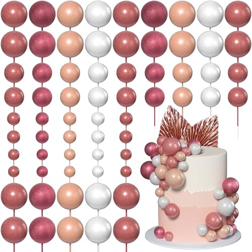 Xsstarmi Paper Palm Fan Cake Topper Dekorationen mit Mini-Kugeln Kuchen Pick für Baby Shower Hochzeit Brautdusche Geburtstag Party DIY Kuchen Dekorationen Supplies Roségold Xsstarmi Paper Palm Fan Cake Topper Dekorationen mit Mini-Kugeln Kuchen Pick für Baby Shower Hochzeit Brautdusche Geburtstag Party DIY Kuchen Dekorationen Supplies Roségold von Xsstarmi