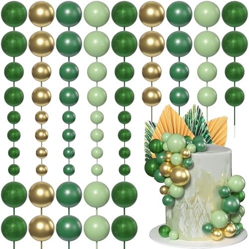 Xsstarmi Paper Palm Fan Cake Topper Dekorationen mit Mini-Kugeln Kuchen Pick für Babyparty, Hochzeit, Brautparty, Geburtstagsfeier, DIY Kuchen Dekorationen Supplies Gold Grün Xsstarmi Paper Palm Fan Cake Topper Dekorationen mit Mini-Kugeln Kuchen Pick für Babyparty, Hochzeit, Brautparty, Geburtstagsfeier, DIY Kuchen Dekorationen Supplies Gold Grün von Xsstarmi