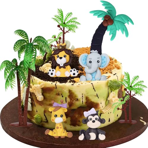 Xsstarmi Safari-Tier-Kuchenaufsatz, 3D-Palme, Löwe, Elefant, Giraffe, Kuchendekoration, Dschungel, Wildtier-Kuchendekorationen für Dschungeltier-Thema, Babyparty, Happy Birthday Party, Kuchenzubehör, Xsstarmi Safari-Tier-Kuchenaufsatz, 3D-Palme, Löwe, Elefant, Giraffe, Kuchendekoration, Dschungel, Wildtier-Kuchendekorationen für Dschungeltier-Thema, Babyparty, Happy Birthday Party, Kuchenzubehör, von Xsstarmi