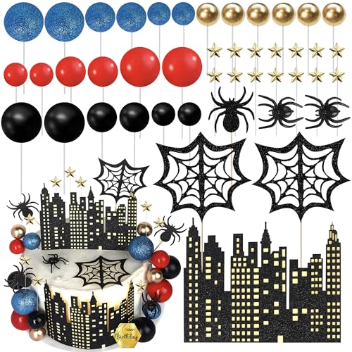 Xsstarmi Spider Cake Topper Dekorationen mit Stern City Nights Spinnennetz Kuchen Dekorationen für Superhelden-Thema Babyparty Kinder Geburtstag Party DIY Kuchen Dekorationen Supplies Xsstarmi Spider Cake Topper Dekorationen mit Stern City Nights Spinnennetz Kuchen Dekorationen für Superhelden-Thema Babyparty Kinder Geburtstag Party DIY Kuchen Dekorationen Supplies von Xsstarmi