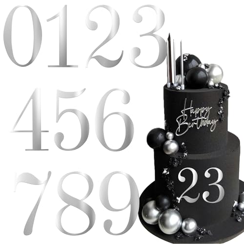 Xsstarmi Tortenaufsatz, 0-9 Zahlen, verspiegelte Acryl-Zahlen, DIY-Kuchenspieß für Babyparty, Hochzeit, Geburtstag, Jahrestag, Party, Kuchendekorationen, Zubehör, Silber, 10 Stück Xsstarmi Tortenaufsatz, 0-9 Zahlen, verspiegelte Acryl-Zahlen, DIY-Kuchenspieß für Babyparty, Hochzeit, Geburtstag, Jahrestag, Party, Kuchendekorationen, Zubehör, Silber, 10 Stück von Xsstarmi