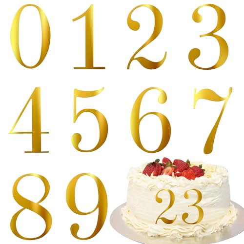 Xsstarmi Tortenaufsatz, verspiegelte Acryl-Zahlen, DIY-Kuchenaufsatz, 0-9, für Babyparty, Hochzeit, Geburtstag, Jahrestag, Party, Kuchendekorationen, Zubehör, Gold, 10 Stück Xsstarmi Tortenaufsatz, verspiegelte Acryl-Zahlen, DIY-Kuchenaufsatz, 0-9, für Babyparty, Hochzeit, Geburtstag, Jahrestag, Party, Kuchendekorationen, Zubehör, Gold, 10 Stück von Xsstarmi