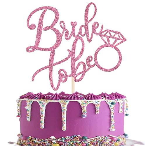 Xsstarmi Tortenaufsatz "Bride To Be", Glitzerring, Junggesellinnenabschied, Kuchendekoration, Brautparty, Kuchendekorationen für Hochzeit, Verlobung, Themenparty, Kuchendekorationen, Zubehör, Rosa, 1 Xsstarmi Tortenaufsatz "Bride To Be", Glitzerring, Junggesellinnenabschied, Kuchendekoration, Brautparty, Kuchendekorationen für Hochzeit, Verlobung, Themenparty, Kuchendekorationen, Zubehör, Rosa, 1 von Xsstarmi