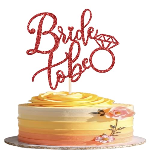 Xsstarmi Tortenaufsatz "Bride To Be", Glitzerring, Junggesellinnenabschied, Kuchendekoration, Brautparty, Kuchendekorationen für Hochzeit, Verlobung, Themenparty, Kuchendekorationen, Zubehör, Rot, 1 Xsstarmi Tortenaufsatz "Bride To Be", Glitzerring, Junggesellinnenabschied, Kuchendekoration, Brautparty, Kuchendekorationen für Hochzeit, Verlobung, Themenparty, Kuchendekorationen, Zubehör, Rot, 1 von Xsstarmi
