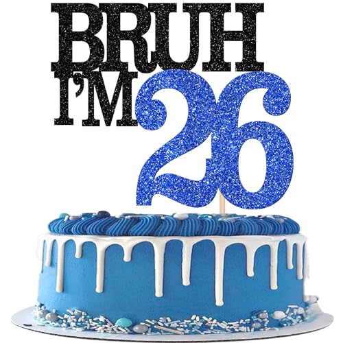 Xsstarmi Tortenaufsatz "Happy 26th Birthday", glitzernd, Bruh I'm 26, für Cheers to 26 Years Geburtstagsparty, Kuchendekoration, 1 Packung von Xsstarmi