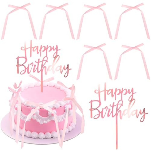 Xsstarmi Tortenaufsatz "Happy Birthday", Acryl, Schleife, Kuchendekoration für Babyparty, Happy Birthday Party, Kuchendekoration, Roségold, 7 Stück Xsstarmi Tortenaufsatz "Happy Birthday", Acryl, Schleife, Kuchendekoration für Babyparty, Happy Birthday Party, Kuchendekoration, Roségold, 7 Stück von Xsstarmi