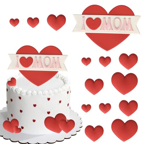 Xsstarmi Tortenaufsatz "Happy Mother's Day", Herzform, "I Love Mom Best Mom", Kuchendekoration für Happy Mother's Day, Geburtstagsparty, Kuchendekoration, 11 Stück Xsstarmi Tortenaufsatz "Happy Mother's Day", Herzform, "I Love Mom Best Mom", Kuchendekoration für Happy Mother's Day, Geburtstagsparty, Kuchendekoration, 11 Stück von Xsstarmi
