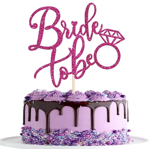 Xsstarmi Tortenaufsatz mit Aufschrift "Bride To Be", roter Glitzerring, Junggesellinnenabschied, Kuchendekoration, Brautparty, Kuchendekorationen für Hochzeit, Verlobung, Mottoparty von Xsstarmi