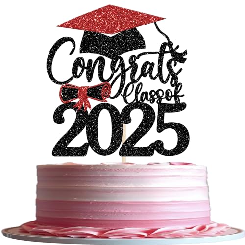 Xsstarmi Tortenaufsatz mit Aufschrift "Congrats Grade", Glitzer-Diplom Done, für Abschlussfeier, Party, Kuchendekoration, Rot, 1 Stück Xsstarmi Tortenaufsatz mit Aufschrift "Congrats Grade", Glitzer-Diplom Done, für Abschlussfeier, Party, Kuchendekoration, Rot, 1 Stück von Xsstarmi