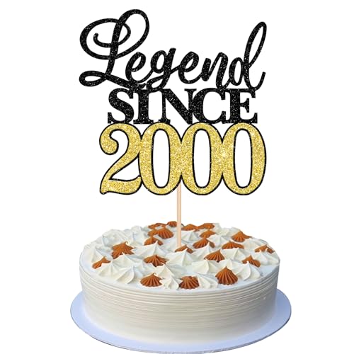 Xsstarmi Tortenaufsatz mit Glitzer, Aufschrift "Legend Since 5,080.0 cm, Happy 25th Birthday, Cheers to 25, fabelhafte Kuchendekoration für 25. Geburtstag, Hochzeit, Jahrestag, Party, Schwarz / Gold, Xsstarmi Tortenaufsatz mit Glitzer, Aufschrift "Legend Since 5,080.0 cm, Happy 25th Birthday, Cheers to 25, fabelhafte Kuchendekoration für 25. Geburtstag, Hochzeit, Jahrestag, Party, Schwarz / Gold, von Xsstarmi