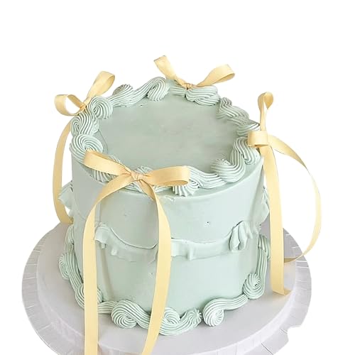 Xsstarmi Tortenaufsatz mit Schleife, gelbes Band, für Babyparty, Geburtstag, Hochzeit, Jahrestag, Party, Kuchendekoration, 30 Stück Xsstarmi Tortenaufsatz mit Schleife, gelbes Band, für Babyparty, Geburtstag, Hochzeit, Jahrestag, Party, Kuchendekoration, 30 Stück von Xsstarmi