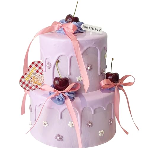 Xsstarmi Tortenaufsatz mit Schleife, rosa Schleife, für Babyparty, Geburtstag, Hochzeit, Jahrestag, Party, Kuchendekoration, 30 Stück Xsstarmi Tortenaufsatz mit Schleife, rosa Schleife, für Babyparty, Geburtstag, Hochzeit, Jahrestag, Party, Kuchendekoration, 30 Stück von Xsstarmi