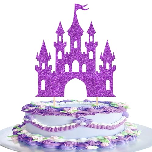 Xsstarmi Tortenaufsatz mit Schloss-Motiv, Glitzer, Königin, Prinzessin, Schloss, Kuchendekoration, für Babyparty, Hochzeit, Geburtstag, Party, Lila, 1 Stück Xsstarmi Tortenaufsatz mit Schloss-Motiv, Glitzer, Königin, Prinzessin, Schloss, Kuchendekoration, für Babyparty, Hochzeit, Geburtstag, Party, Lila, 1 Stück von Xsstarmi