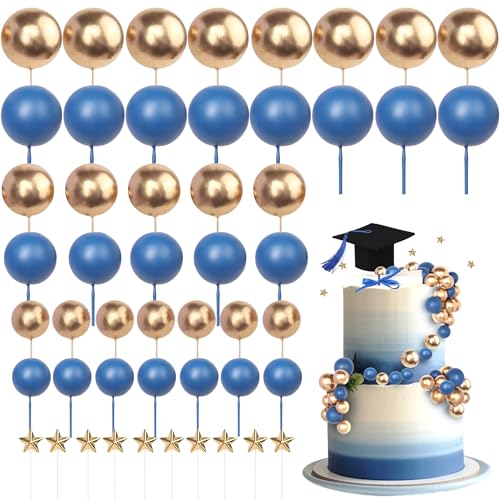 Xsstarmi Tortenaufsatz mit Sternkugeln, Glückwunschabschluss, Diplom fertig, Klasse 2025, Abschlussfeier, Party, Kuchendekorationen für Abschlussball 2025, Abschlussfeier, Party-Kuchenzubehör, Blau Xsstarmi Tortenaufsatz mit Sternkugeln, Glückwunschabschluss, Diplom fertig, Klasse 2025, Abschlussfeier, Party, Kuchendekorationen für Abschlussball 2025, Abschlussfeier, Party-Kuchenzubehör, Blau von Xsstarmi