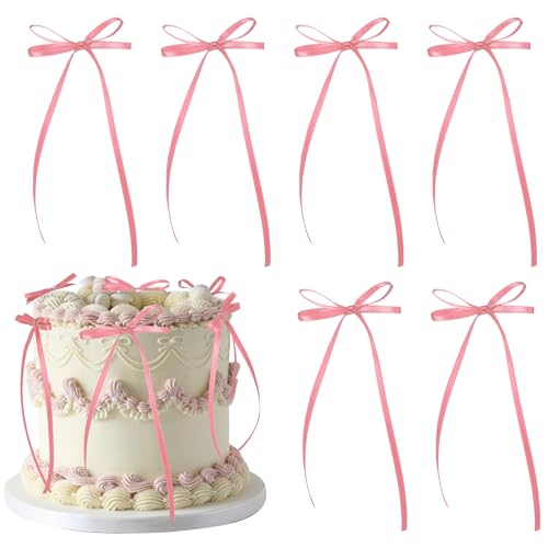 Xsstarmi Tortenaufsatz mit rosa Schleife, für Mädchen, Prinzessinnenschleife, Geburtstagskuchenaufsatz für Babyparty, Hochzeit, Geburtstag, Jahrestag, Party, Kuchendekorationen, Zubehör, 10 Stück Xsstarmi Tortenaufsatz mit rosa Schleife, für Mädchen, Prinzessinnenschleife, Geburtstagskuchenaufsatz für Babyparty, Hochzeit, Geburtstag, Jahrestag, Party, Kuchendekorationen, Zubehör, 10 Stück von Xsstarmi